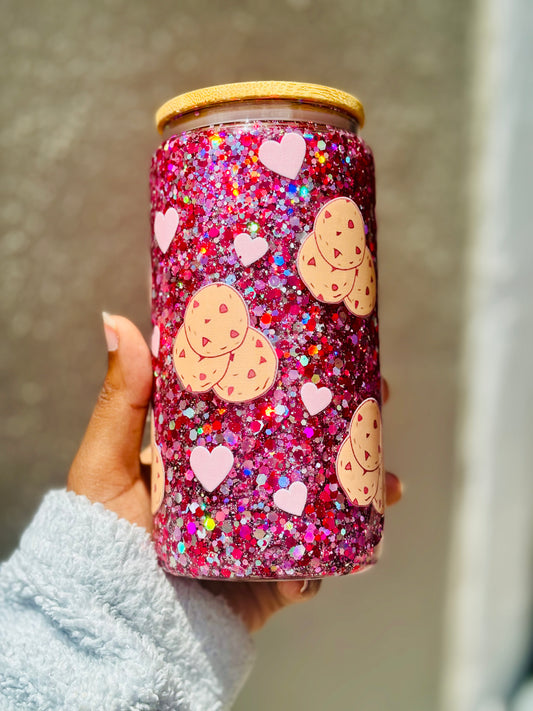 Cookies and Pink Hearts Snowglobe Tumbler | RTS