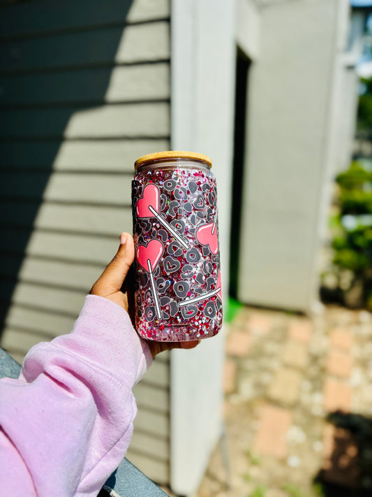 Heart Lollipops with Cheetah Tumbler