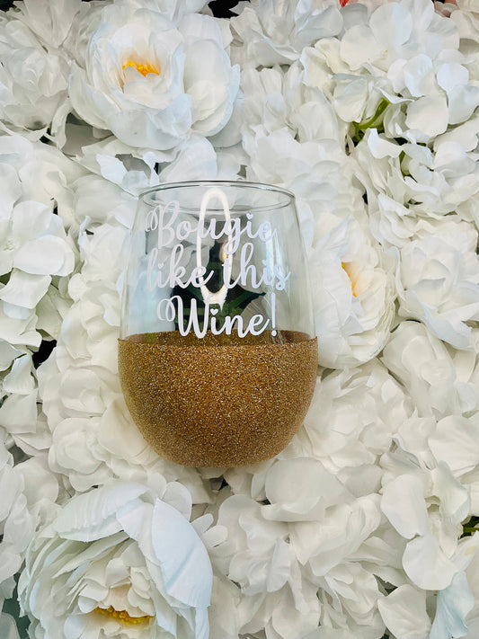 Bougie like this Wine | Glitter Wine Glass