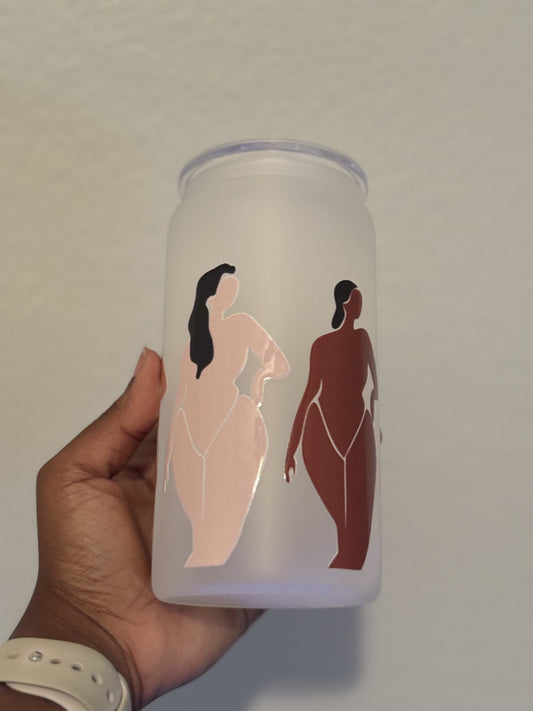 RTS! Shades of Women Glass Can Tumbler