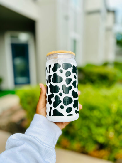 Cow Print White Milk Tumbler