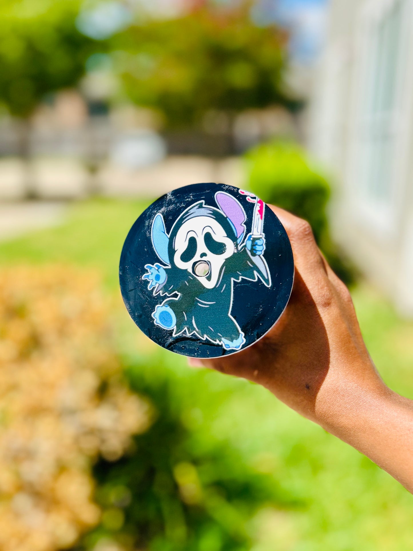 Ghost Face Stitch Snowglobe Tumbler | Pre-Order