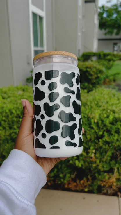 Cow Print White Milk Tumbler