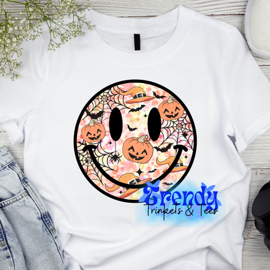 Retro Halloween Smiley Face Shirt and Sweatshirt